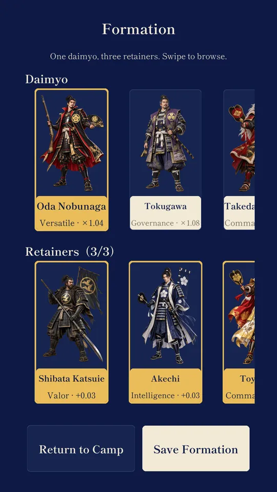 Formation — your generals
